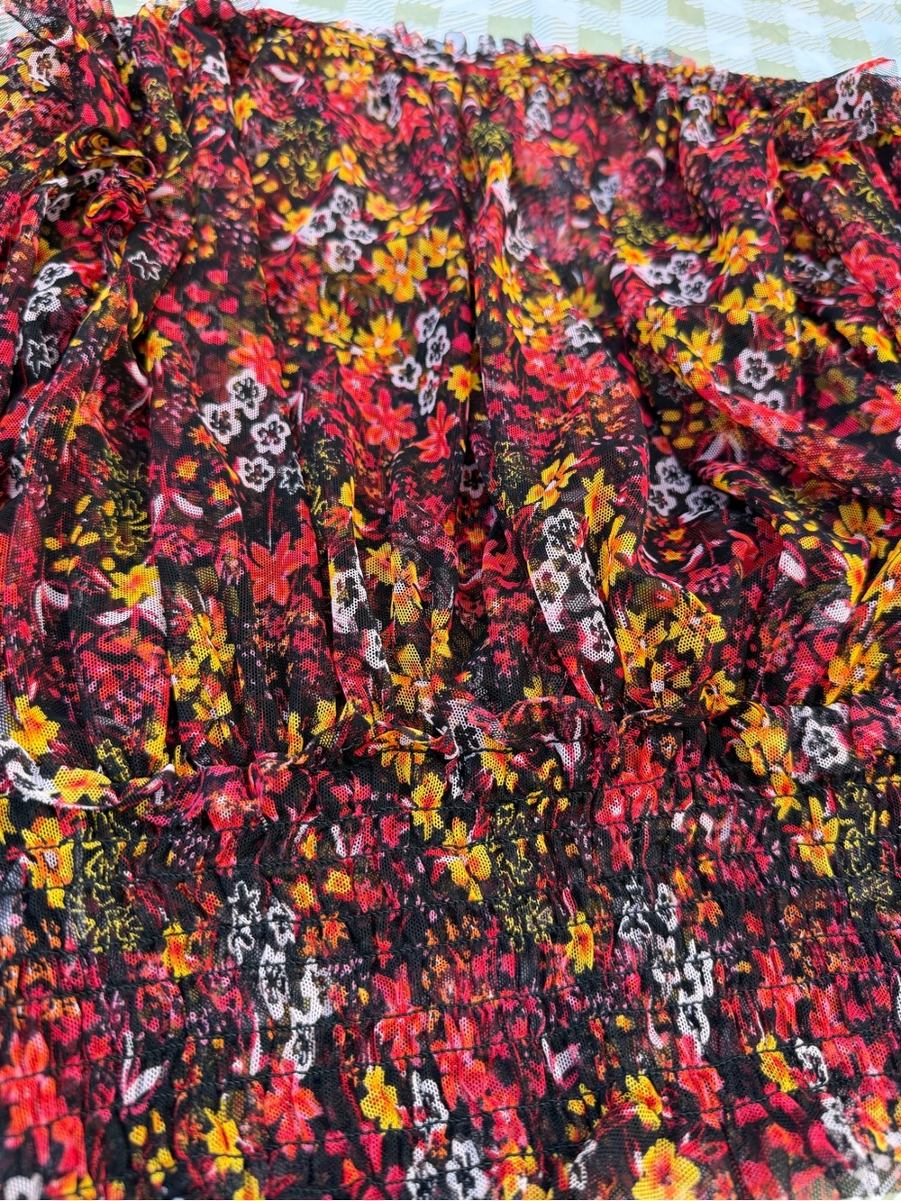 Free People floral multi color sheer blouse - Picture 3 of 10